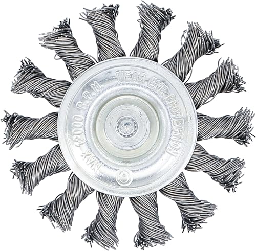 BGS 3982 Knotted Disc Brush, Grey/Silver, 75 mm | Gezopft | Durchmesser Ø 75 mm