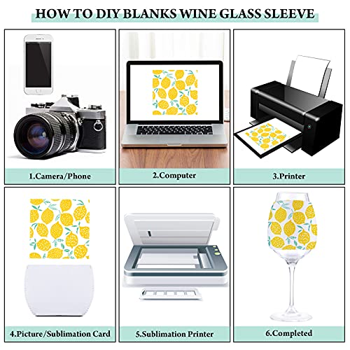 Chengu 50 Pcs Sublimation Blank Wine Glass Sleeve Neoprene Drink Insulator