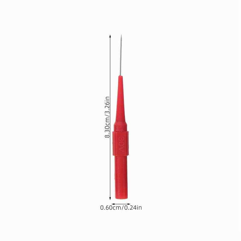 iplusmile 6-Piece Multimeter Test Probes Set: 0.7 mm Copper Test Probes Straight and Angled - For Precise Measurements of Voltage, Capacity, Car Cable Puncture, Red/Black