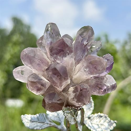 3.7" Raw Amethyst Crystal Crystal Tree Crystal Decor Natural Quartz Crystal Cluster Mineral Crystal Flowers Home Decor Gifts Crystals and Stones Desk Decorations(Amethyst)