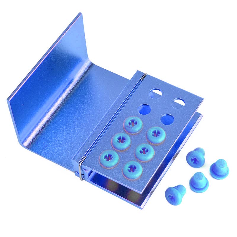 [Australia - AusPower] - 5Pcs 10 Holes Dental Burs Holder Block Case for CA/RA?FG Dental Autoclavable Burs Holder Blue 