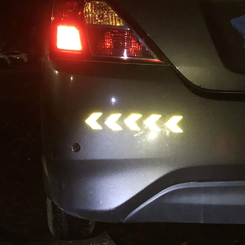 GSHLLO 60 Pcs Arrow Car Reflective Stickers Night High Visibility Stickers Warning Reflective Tape Decals Waterproof Reflector Stickers Self Adhesive Reflecting Stickers for Vehicle Bicycles