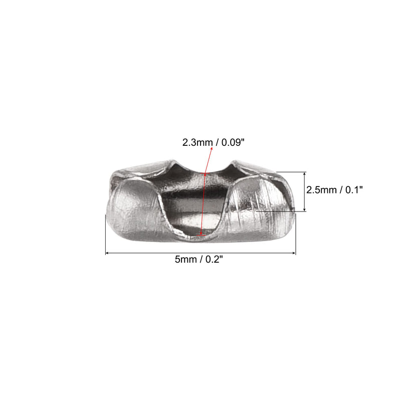 [Australia - AusPower] - uxcell Ball Chain Connector, 1.5mm Ball Chains Clasp Crimp Link Clips Connection, Iron Electroplating Silver White, Pack of 100 