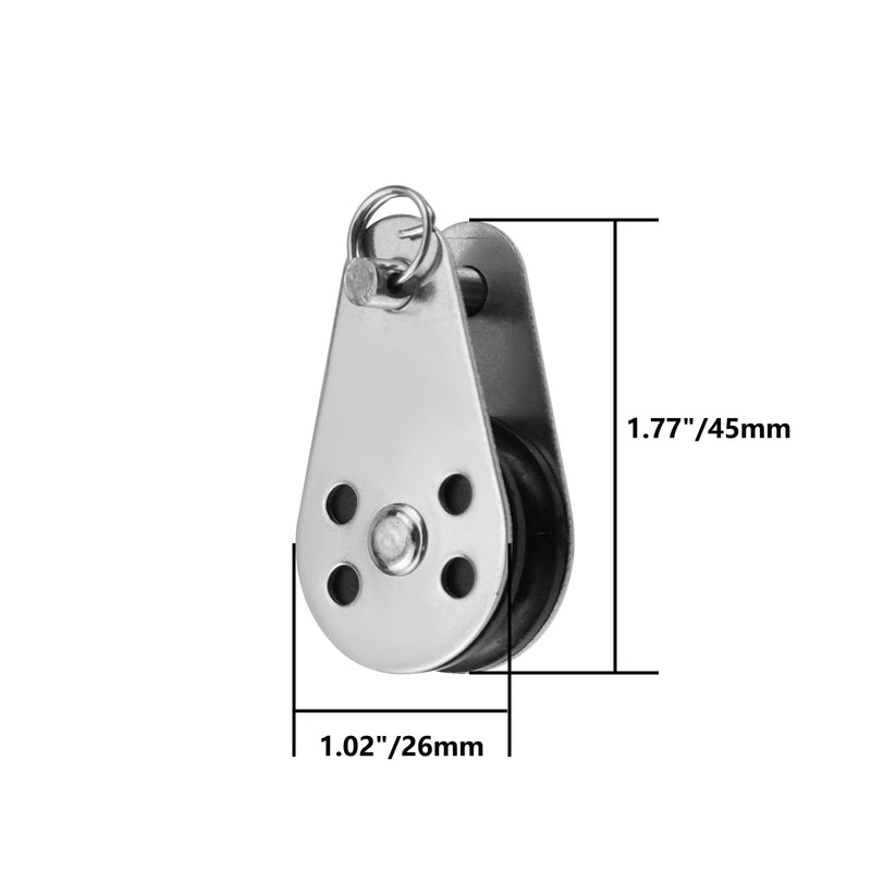[Australia - AusPower] - 4Pcs Marine Pulley Stainless Steel Nylon Marine Pulley, Pulley Block for Rope 