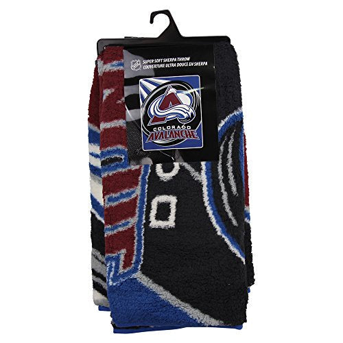 Northwest NHL Colorado Avalanche Unisex-Adult Sherpa Throw Blanket, 50" x 60", Puck 50" x 60"