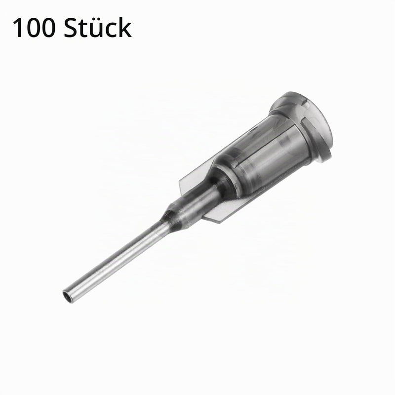 QUARKZMAN Blunt Tips Cannulas 16G 1/2 Inch Length Pack of 100 Grey | Industrial with Luer Lock screw interface connection, dosing cannula for liquid glue gun 16G 1/2" gray