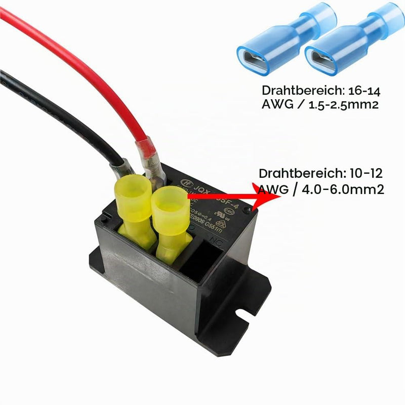 Gebildet Miniature Power Relay 30 A, AC220 V Coil, SPST (1 N/O), Mini 220 Volt Relay with Quick Connection Cables and Connections, Pack of 2 JQX/HF105F-4-220A-1HS