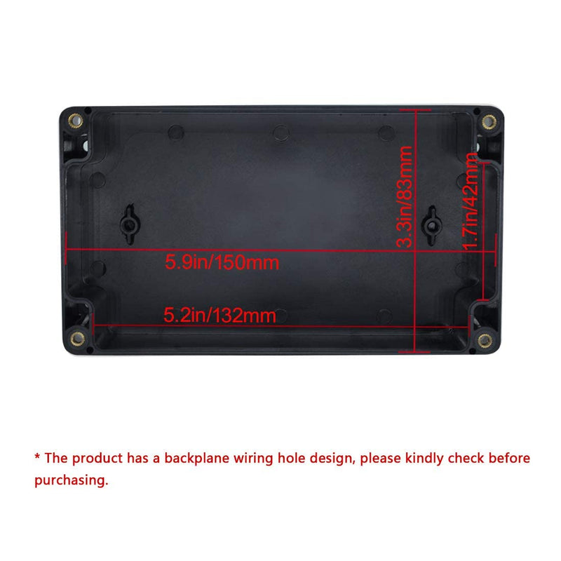 [Australia - AusPower] - LeMotech Project Box ABS Plastic Junction Box IP65 Waterproof Electrical Boxes Universal Enclosure Black 6.2X 3.5X 2.4 inch (158x90x60mm)?Pack of 1? 6.2"x 3.5"x 2.4" 1 pack 