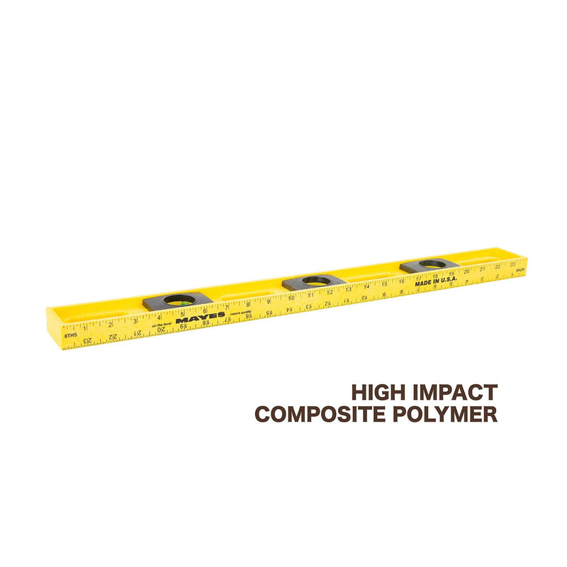 [Australia - AusPower] - Mayes Polystyrene 3 Foot Level, 4-Piece Pliers Set, 36 Inch Level Made in the USA, Includes 6-In Long Nose, Contractor, Plumber, and Carpenter Tools, Impact Resistant Frame 