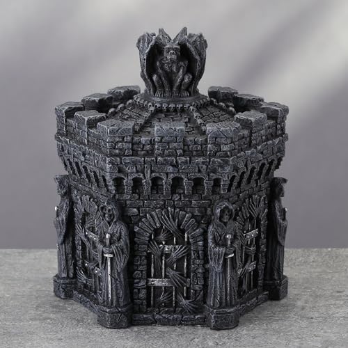 Veronese Design 5 1/4 Inches Gargoyle Hexagon Warden Of Souls Trinket Box Resin Sculpture Gothic Home Decor Desktop Organizer Pen Holder Jewelry Box