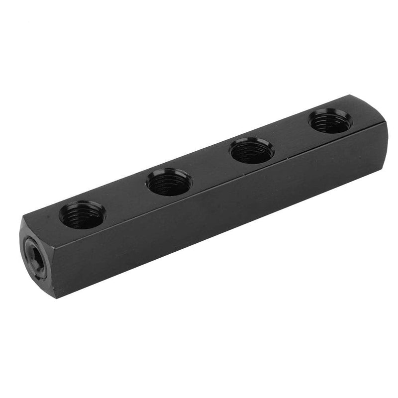 [Australia - AusPower] - SUS304 Air Hose Manifold Block, Air Hose Manifold Block Splitter, 4 Way 1/4 Inch BSPP Thread Pneumatic Air Hose Inline Manifold Block Splitter (4 Way) Straight cross 