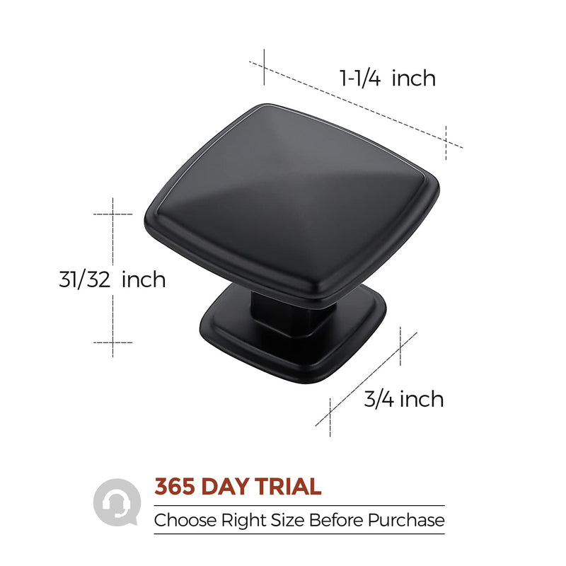 15 Pack Matte Black Kitchen Cabinet Knobs, Kitchen Hardware | For Cabinets, Drawers, Dressers, Closets, Easy Install, Screws Included, Rust-Resistant 15