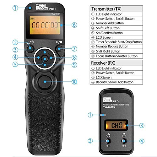 Pixel TW283-L1 Interval Remote Shutter Release Compatible with Panasonic TW-L1 Panasonic