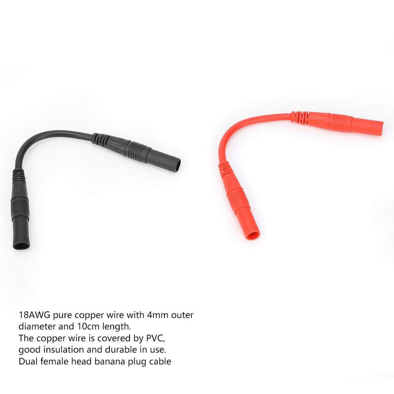 [Australia - AusPower] - 10cm 4mm Test Cable Banana Plug Multimeter Probe Test Cable Female Head Test Probe Cable Wire Cable Banana Plug Test Wire Extension Cable (Black and Red) 
