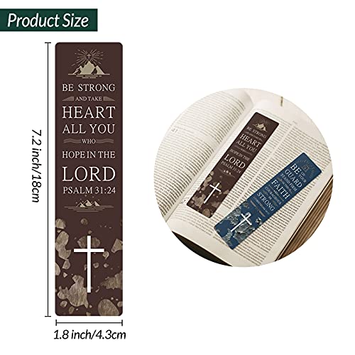 48 Pieces Bible Verses Bookmarks with Cross Cutout Design – Laminated Book Markers with Storage Box, Great Religious Christian Gift for Men, Women, Kids, Reading Reward, Church Supplies
