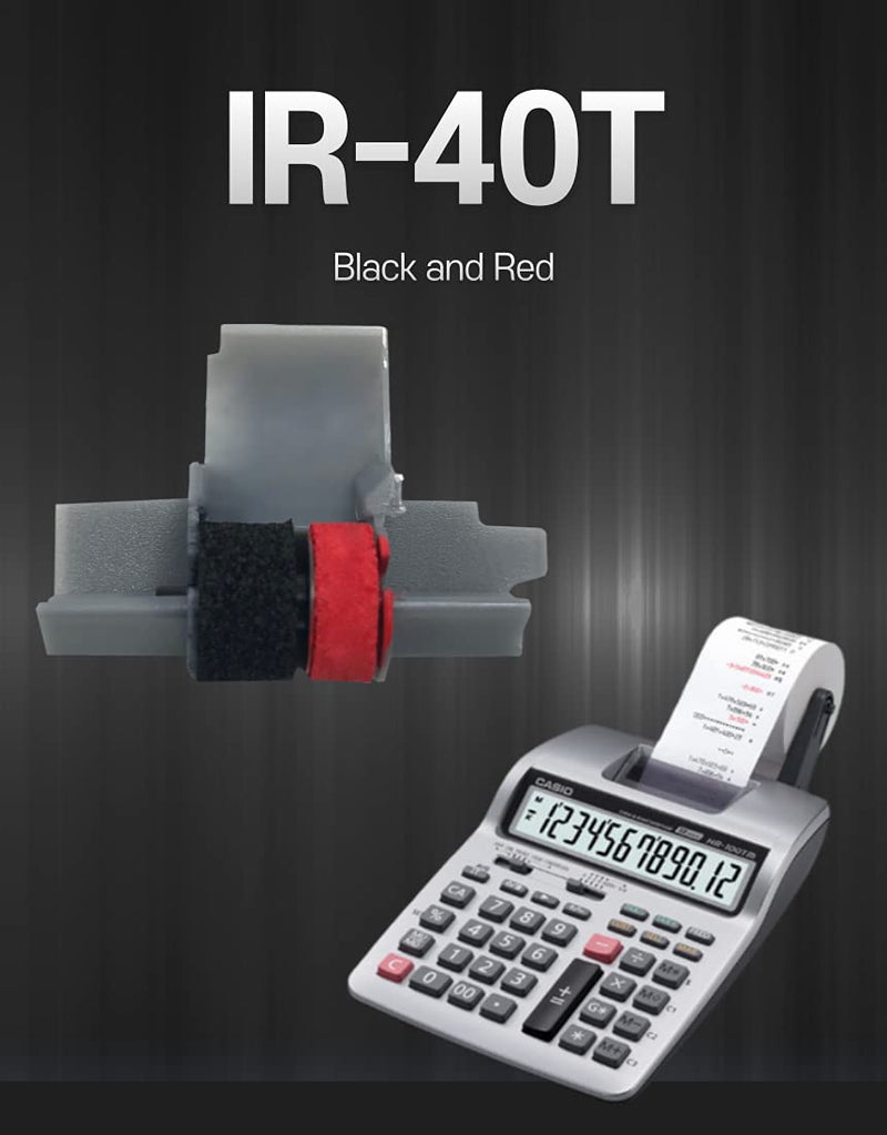 [Australia - AusPower] - IR-40T Ink Roller, Black and Red Compatible with Canon P23-DH V Calculator, Casio HR-100TM, HR-150TM (3 Pack) 