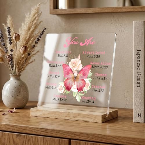 Inspirational Christian Faith Desk Decor Gifts for Women Green