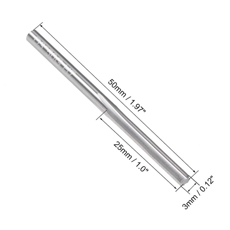 [Australia - AusPower] - uxcell 3mm Chucking Reamer, Tungsten Carbide Lathe Machine Reamer H7 4 Straight Flutes, Round Shank Milling Cutting Tool, for Stainless Steel Alloy Copper Metal 