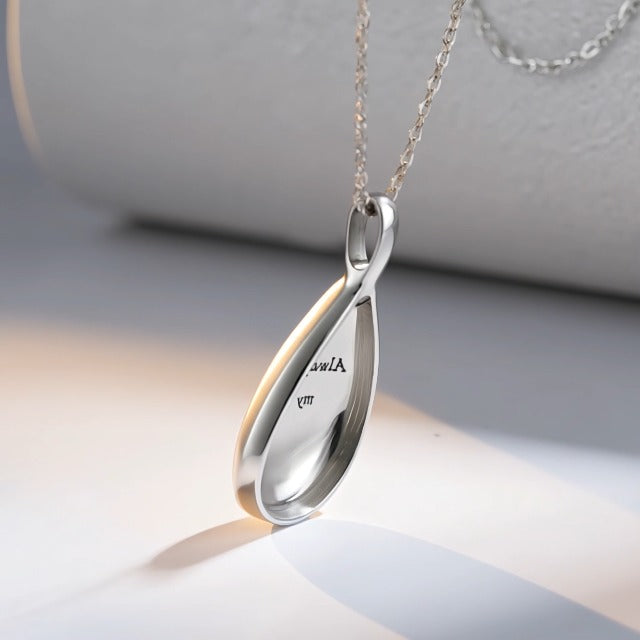 Urn Necklaces for Ashes, Cremation Necklack for Ashes, Urn Necklaces for Ashes for Women, Cremation Jewelry Locket Stainless Steel Keepsake Waterproof Memorial Pend… silver drop pendant
