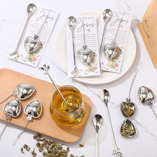 Qinyoung 15 Sets Christian Tea Party Favors for Women,Silver Silver