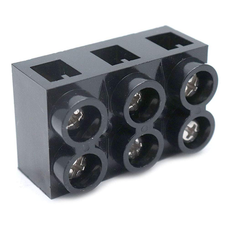 [Australia - AusPower] - 2pcs Dual Rows Terminal Block 500V 60A 3 Position Screw Terminal Electrical Barrier Strip Block JX5-6003 