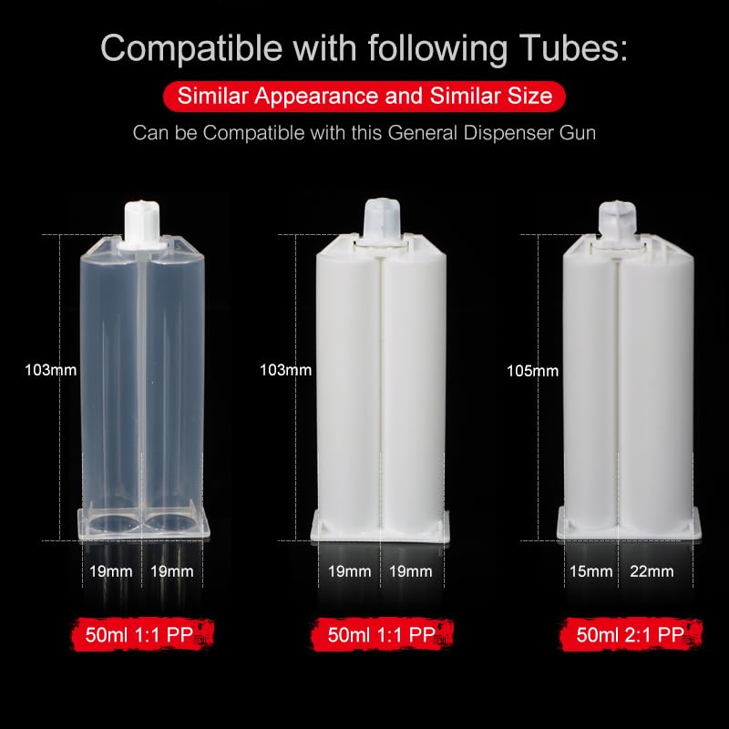[Australia - AusPower] - SDent® Dental Two Components Manual Silicone Glue Gun Dental Silicon Injection Dispenser Gun Dental Silicone Impression Material Light Body Dispenser Gun for 50ml 1:1/2:1 type3 