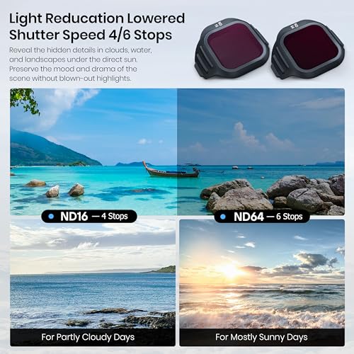 STARTRC Filter Set for DJI Mini 5 Pro Accessories, 6 Pack Black Diffusion Mist/LPR/UV/ND16/64/CPL Mini 5 Pro Drone Lens Filters, Multi Coated HD Optical Glass 6 pack LPR/BM/UV/CPL/ND16/64