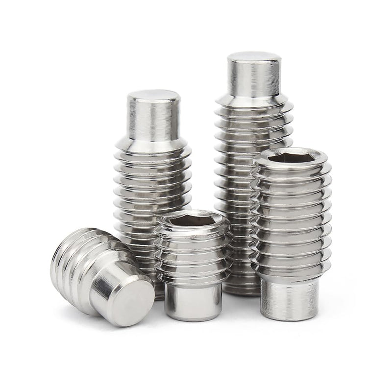 [Australia - AusPower] - Junter 20pcs M8 x 8mm A2 Stainless Steel Hexagon Socket Set Screws with Dog Point Standard Coarse Thread Metric DIN915 