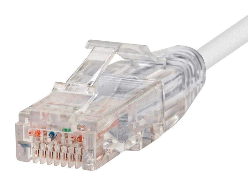 Monoprice Cat6 Ethernet Patch Cable - Snagless, Stranded, 550MHz, UTP, CMR Rated, 28AWG, 50 Feet, White - SlimRun Series