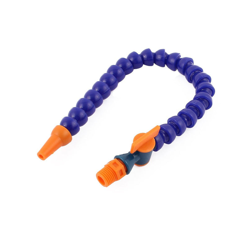 [Australia - AusPower] - sourcingmap 2 Pcs 33cm Length Flexible Round Spout Cooling Oil Tube Pipe Blue w Switch 1/4BSP 