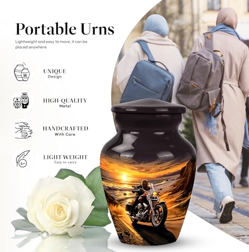 Motorcycle Mini Urn, 3 Inch Small Urn for Ashes, Cremation Urns for Adults CLS-3 Inch, 1 Pc