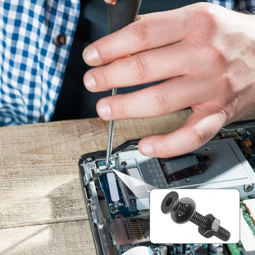 KOXXIAMOQ 810-piece M3 metric screw assortment with black countersunk hex socket screws, nuts, washers, and wrench