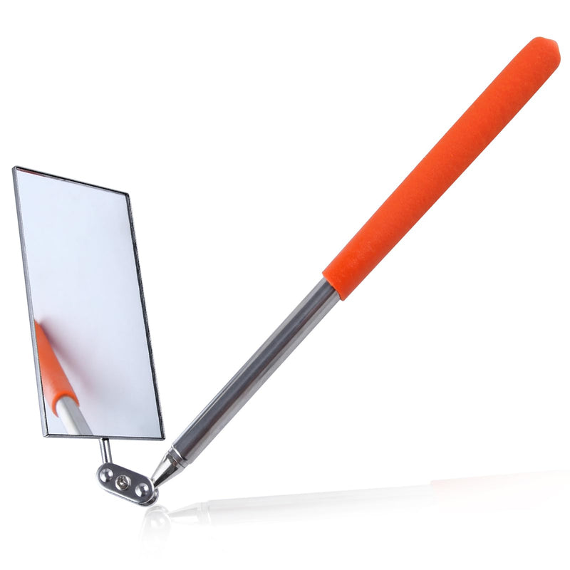 [Australia - AusPower] - Telescoping Auto Inspection Mirror 360° Swivel Head Rectangular Mechanic Mirror Extendable Mirror Up to 19.5" Long Inspection Mirror on a Stick for Checking Observe Vehicle and Small Details 