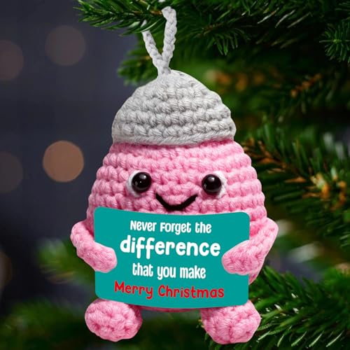 Mini Handmade Crochet Christmas Ornament 2025 – God Blessed Christian Keepsake for Couples, Religious Holiday Tree Decoration, Engagement or Wedding Gift, Romantic Faith Inspired Home Accent