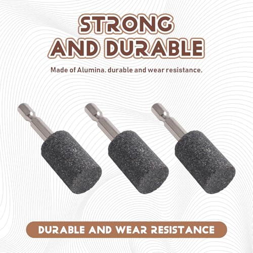 8 Piece Cylinder Whetstone - 1/4 Hex Shank Grinding Stone Mounted Grinding Tip for Rotary Drilling Tools (20mm)