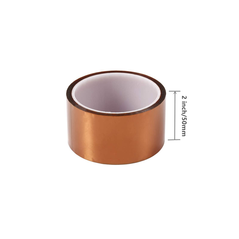[Australia - AusPower] - High Temperature Tape, 2 inch (50mm) X 108 FT (33M) Polyimide Resistant Tape Silicone Adhesive for 3D Print Platform, Soldering, 
