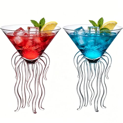 GAOGAO Octopus Cocktail Glass Creative Drinkware Bar Goblet Tools Snifters (Huge 2 Transparent) 8.5 Ounces Huge 2 Transparent (250ml)