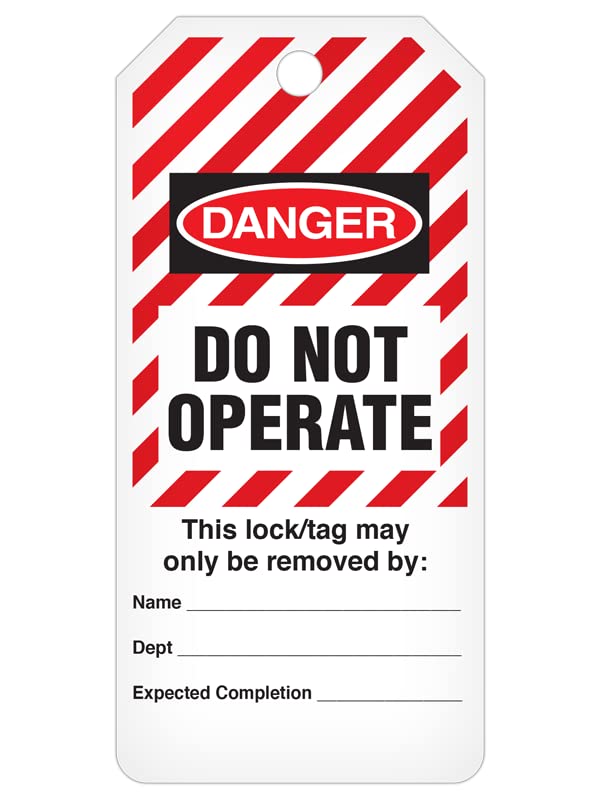 [Australia - AusPower] - INCOM Manufacturing Lockout Tags On A Roll, Danger Do Not Operate, Heavy-Duty DuraPly® Stock, Waterproof and Tear-Resistant, Red/Black On White, 6.25 Inch X 3 Inch X 10 Mil Thickness, 100 pack 