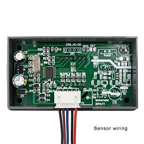 QWORK 4 Digital LED Display RPM Speed Meter Panel Inductive Hall Effect Sensor NPN Proximity Switch