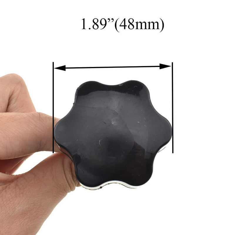 [Australia - AusPower] - Hahiyo Hex Handle Threaded Knobs Star Bump Shape M10 20mm Screw Length 48mm Head Diameter Clamping Handgrip Nut Screw Combined Tightly Solid Plum No Tool Needed 2pcs, M10*20#48-2Pcs 