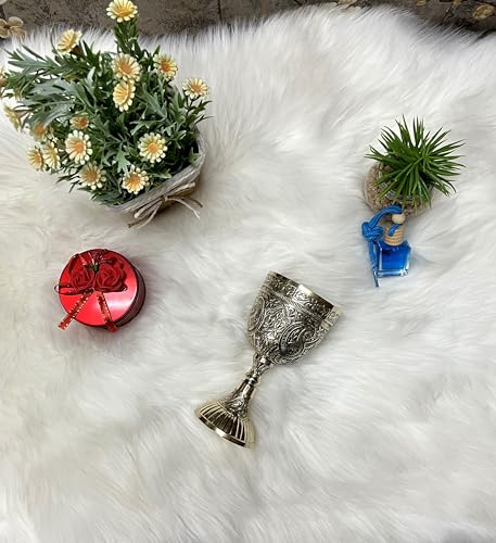 Wine Chalice Goblet - 1x Gifts For Communion Cup Inspired Games Of Thrones Brass Chalice | King Arthur Goblet 240ml