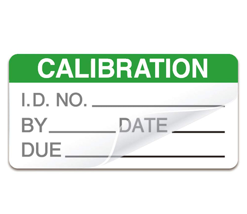Self Laminating Calibration Labels 2 X 1 Inches - Waterproof Write-on Calibration Stickers with Clear Covers for NIST Calibration, ISO-9000 Calibration 128 Labels Green 2 X 1 Inch