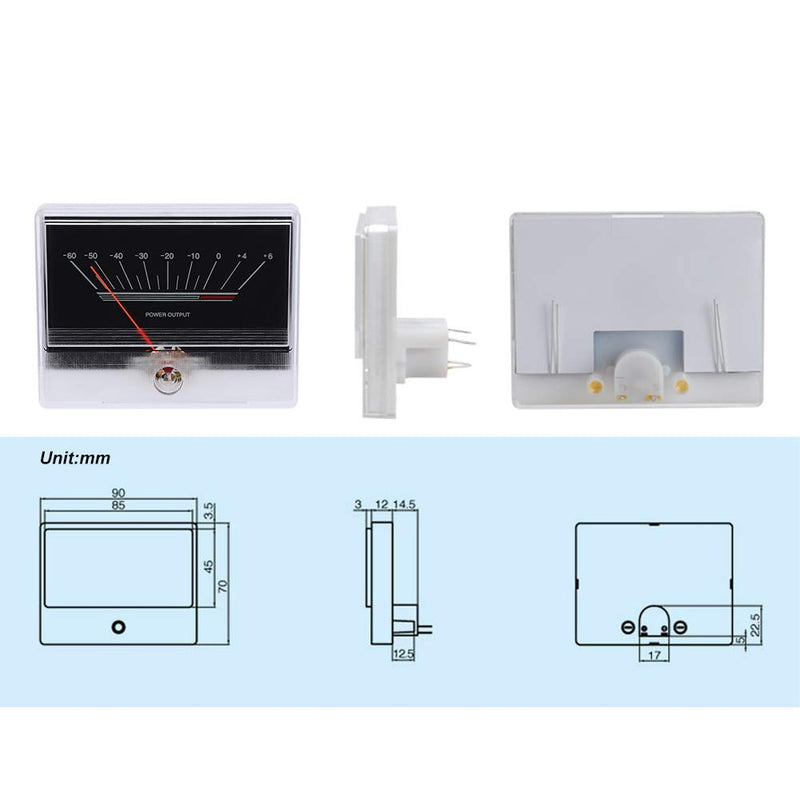 [Australia - AusPower] - Mini VU Meter Mini VU Meter DB Amplifier Audio Meter with Backlight 