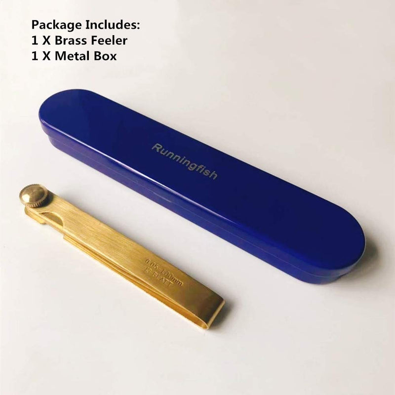 Brass feeler, plug gauge, high-precision clearance gauge, thickness gauge, non-magnetic copper feeler, single piece set, 0.03-1.0mm(100 * 13) Brass