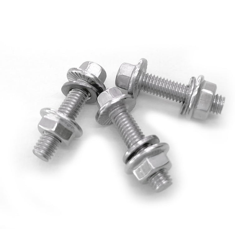[Australia - AusPower] - 30 Sets M6x1.0-20mm Flanged Hex Head Bolts, Flange Hexagon Screws, hanger bolts,Stainless Steel 18-8 (304), M6 Flange Bolt and Nuts,Washer for Securing Exhaust Components (M6x20mm) M6x20mm 