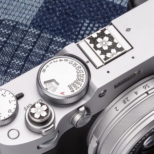 Camera Metal Hot Shoe Cover Shutter Buttons for FUJIFILM X100VI X100V XPro3 XPro2 XPro1 XT4 XT3 XT50 XT30 for NikonZF Z5 Z6 (Black-Set) Black-Set