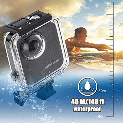 Waterproof Housing Case for GoPro Max, 45M/ 148FT Underwater Protective Diving Case Shell with Quick Release Mount Accessories for Go Pro Max Action Camere (Gopro Max housing) Gopro Max housing