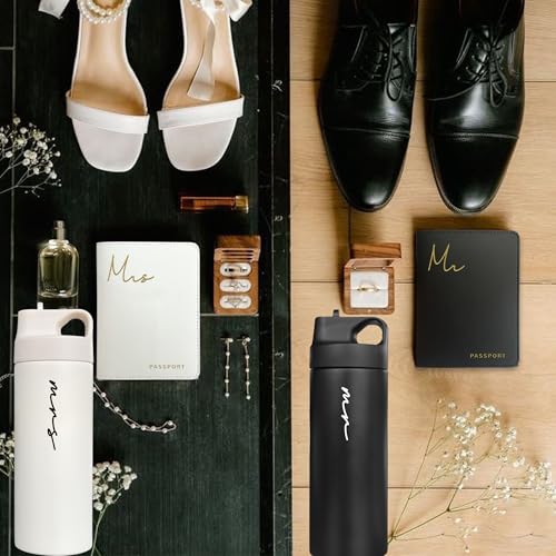 Mr&MrsGifts Honeymoon Essentials Cups Mr and Mrs Travel Tumblers, MM XZ-MM