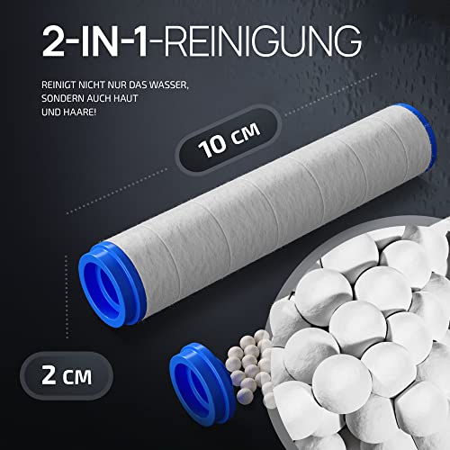 POWERLAP Replacement Shower Head Filter Anti-limescale Filter Pack of 3 PP Cotton | Shower Head Filter Replacement - Limescale Filter Shower Head Filter - Shower Head Shower - Less Chlorine Odor, 10 x 2 cm