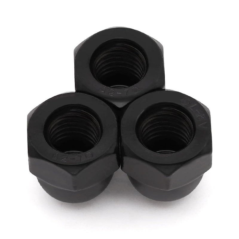 [Australia - AusPower] - 1/2-13 (10 Pack) Stainless Steel Cap Nuts, Acorn Cap Dome Head Nuts US Standard, Stainless Steel 304 (18-8), UNC Coarse Thread, Black Coated 1/2"-13 10 